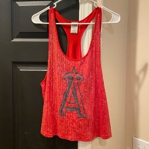 PINK, MLB LAA- Angels baseball tank top